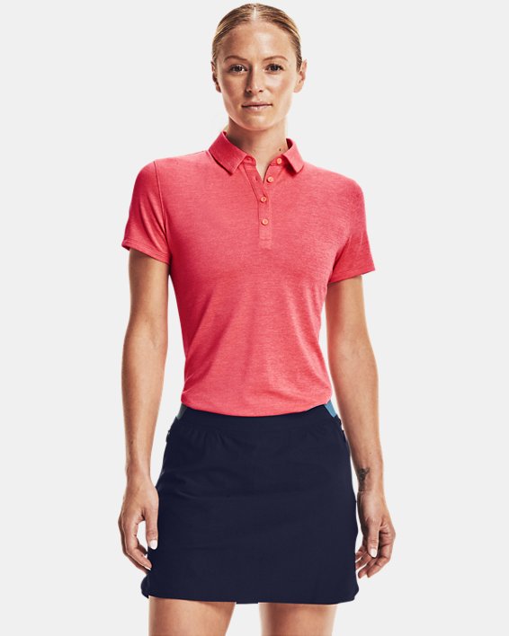 Women's UA Zinger Short Sleeve Polo, Pink, pdpMainDesktop image number 1